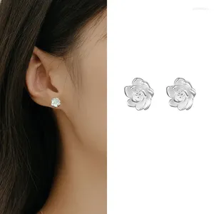 Orecchini per borchie 925 Sterling Silver Plant for Women Girl Fashion Simple Lotus Flower Design Gioielli Regali di compleanno Drop