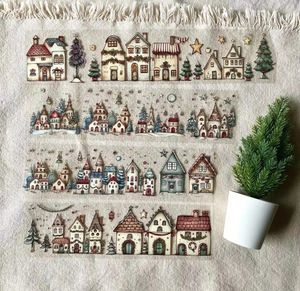 Naklejki na okno naklejki Neverland Vintage Christmas Cabin Waszynka TAPE PETAPE PLANNER KARTA DIY Making Notatbooking Plan Dekoracyjny naklejka 231110