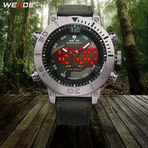 2023WEIDE Watches Man Luxury Brand Casual Quartz movement Clock led Digital Analog Nylon Strap Camouflage Dial Wristwatch Relogio Masculino