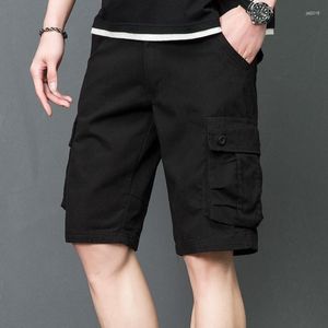 Mäns shorts 2023 Sommarklassiska män Bomullslast med sidofickor Design i svart grå marin Khaki Color Eveyday Basic Short Pant