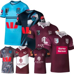 Outdoor T -shirts Harvey Norman Qld Marrons 2024 Rugby Jersey Australië Australië Queensland State of Origin NSW Blues Home Training Shirt 230413