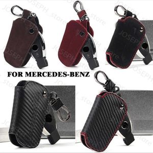 Key Rings Genuine Leather Men Car Key Bag Case Cover Key Holder Chain For Mercedes Benz AMG A C E S GLA GLC CLA CLS GLE GLK R Class J230413