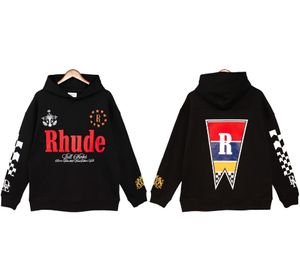 メンズのrhudeスウェットシャツ高級ブランドプリント長袖のハーディーファッションメン女性ジャンパーセーターヒップホップトップラグジュアリーブランドスウェットシャツ