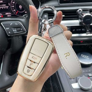 Key Rings Fashion TPU Car Key Case Cover For Toyota Crown RAV4 C-HR CHR Prius Camry Corolla Yaris Prado Hilux TC IM Keychain Accessories J230413