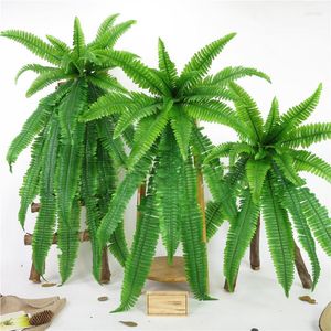 Decorative Flowers Large Artificial Plants Persian Leaves Greenery Wall Hanging Fern Grass Fake Plant For Home Garden Wedding Decoration