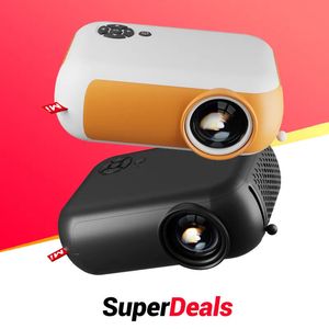 Projectors A10 Mini Projector Portable LED Cinema 3D VideoProjector Smart Home Theater Beamer TV Box för mobiltelefon 1080p via HD Port 231113