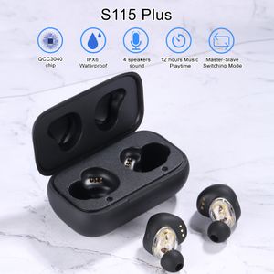 Mobiltelefonörlurar Original SYLLABLE S115 PLUS FIT FÖR BT V52 BASS EARPHONES Trådlöst headset av QCC3040 Chip Volymkontroll Earbuds 230412