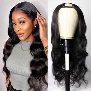 Hair Wigs Body Wave Wigs Cheap u Part Wig Brazilian Human for Women Remy Glueless Middle Shape Wig 180% Density Wholesale 230413