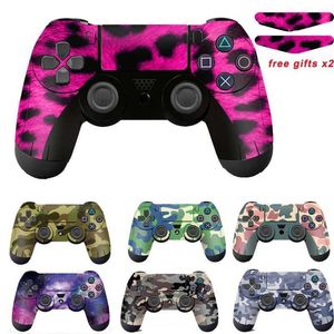 زخارف وحدة التحكم لوحدة التحكم PS4 مموهة فينيل الجلد ملصق الغطاء الجلد ل PlayStation 4 Gamepad شارات Moystick Joypad Controle Z0413