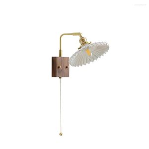 Vägglampor loft stil roterande sconces för vardagsrummet säng keramisk mässing med switch vintage ljus led hem dekor fixtur