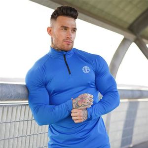 Herr t-shirts män komprimering springa t shirt fitness tight långärmad sport t-shirt träning jogging skjortor gym sportkläder snabb torr pullover 230413