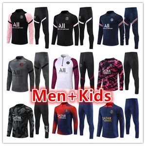 21 22 23 24 Psges Mbappe Soccer Jersey Tracksuit 2023 2024 Classic Style Paris Training Suit Half Pull Long Sleeve Sergio Ramos Verratti Icardi Adult Kids Football