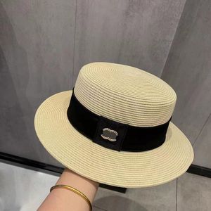 Damfritid Designer bucket-hatt Sommarsemester Resor Solskydd Andas halmvävning Andas hattar med bred brätte