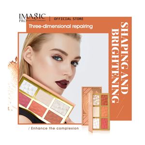 Blush Imagic 6 färger Highlighter Blusher Makeup Palette Professional Lighten Face Powder Highgloss Långvarig Rose Golden Shimmer 231113