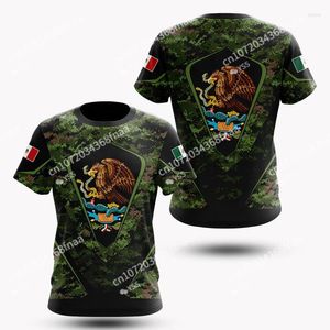 Herren T-Shirts Herren Mexiko Flagge T-Shirt Lässiges Wappen 3D Gedruckt Für Herren Kurzarm Coole Patriotische Hemdkleidung