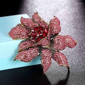 Brooches Zlxgirl Big Size Women Rhinestone Flower Pin Scarf Pins Gifts Perfect Wedding Bridal Jewelry Broche