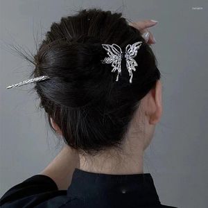 Hair Clips 2023 Butterfly Sticks Zircon Vintage Hairpins Pins For Women Party Jewelry Accessories Headwear