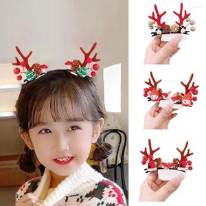 Hårtillbehör 2st år Julstift Kawaii älgörklipp Women Girl Santa Snowman Hairpin Xmas Party Barrettes