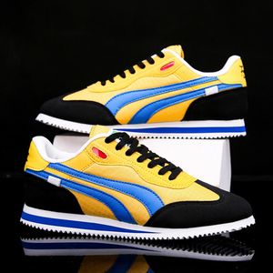 Klänningskor Spring Fashion Yellow Low Casual Sneakers Män Bekväma lägenheter Utomhus Sporttränare Mens Basket Homme 231113