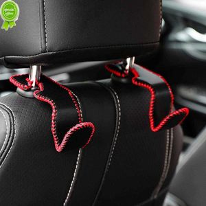 New 1PC Car Seat Headrest Hooks Leather Hidden Back Hanger Storage Holder Organizer Rear Rack For Purses Bags Interior Accessories