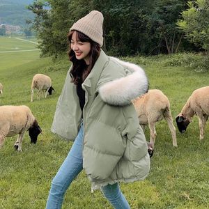 Women's Trench Coats Black Cold-Resistant Warm Light Weight Down Women Short Bread Korean Version Loose Cotton Padded Jacket Thickened