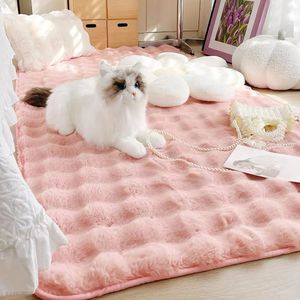 Carpet Bubble Plush Carpet Girl's Bedroom Bedside Mat Anti Slip Thick Fluffy Carpet Balcony Cushion Imitation Rabbit Hair Sofa Area Rug 231113