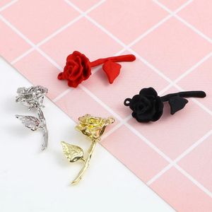 Charms 5PCs Valentine's Day Multicolor Rose Flower Metal Pendants For DIY Making Necklace Earrings Jewelry Finding 3.2x1.3cm