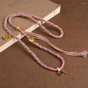 Colares Pingente Estilo Tibetano Halter Colar Corda Étnica Thangka Zaki Rambuddha Nacional Fivela Universal Lanyal Sling Sweater Chain