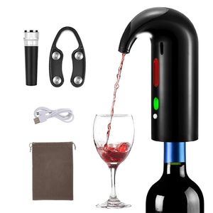 Bar Tools LMETJMA Electric Wine Aerator Pourer and Dispenser Pump One Touch Decanter USB Rechargeable Spout Pour KC0475 231113