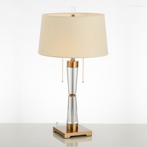 Tischlampen Europa Moderne Eisenkristall-LED-Lampe Abajur De Mesa Schreibtisch-Esszimmer