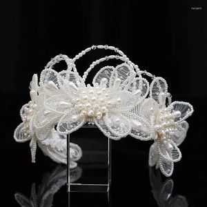 Hårklämmor Fairy Beauty Heavy Pärled Bridal Hoop Restoring Ancient Ways Is a Wedding Dress Head-Dress Pictorial Däckform