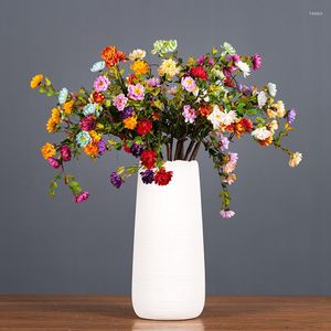 Декоративные цветы 1 ветвь 6 голова Daisy Artificial for Home Wedding Diy украшения детского дыхания поддельный длинный цветочный букет подарок