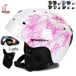 Skidhjälmar CE -certifiering PCEPS Vuxen Skidhjälm Män Kvinnor Skateboard Hjälm Snow Sports Snowboard Helmets med Goggles 2 Gifts 231113