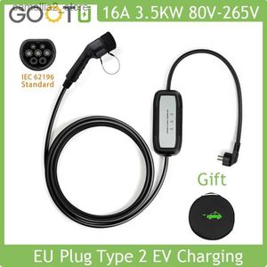 Electric Vehicle Accessories 7KW 32A EV Portable Charger Car Type2 5M Cable IEC 62196 EVSE Charging Box Electric Car Charger CEE Plug for Electric Vehicle Q231113