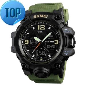 Skmei LED Cyfrowy Zegar 1155 B Watch Casual Gift Electronic Watches Men Waterproof Dual Display zegarki na rękę Dropshipping