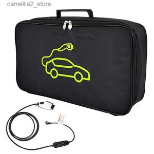 Acessórios para veículos elétricos Ferramentas para carro Bolsa de cabos de jumper Bolsa de transporte para armazenamento de cabos de carregamento de carro EV para veículos elétricos Bolsa de cabos de carregamento retardante de fogo EV Q231113