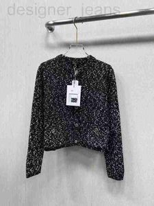 Kvinnors tröjor Designer Autumn and Winter New Ch Nanyou Gaoding Xiaoxiangfeng Fashion Diamond Buckle Full Sky Star Round Neck Slim Heavy Duty Sticked Cardigan ECLQ