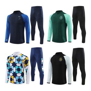 23 24 Cezayir Cezayir Erkek Kids Futbol Trailsuit Forma Kiti Seti 2023 2024 Erkekler Eğitim Takım Futbol Trailsits Survetement Ayak Chandal Futbol Ceket Jogging Setleri