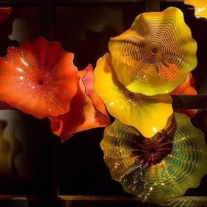 Duvar lambaları sanat cam dekoratif tabaklar asma dökme açık
