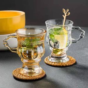 Tumblers Multoclose 100200ml ins ins amber wine cup Отличительный кубок Goblet Restaurant Latte Coffee Mug с ручкой водки Tumbler 230413