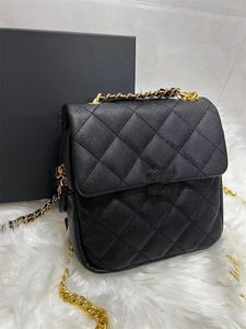 Caviar chain backpack square small school bag One shoulder dinner bag VIP gift with gift box