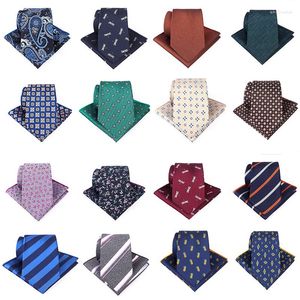 Bow Ties Tie For Man Paisley Striped Fruits Pocket Square Hanky Set 7.5cm Wedding Men Design Quality Necktie