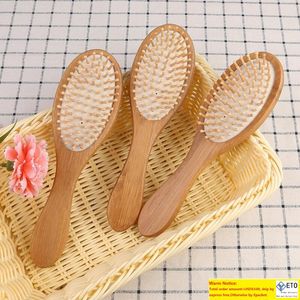 Billigt pris Natural Bamboo Brush Healthy Care Massage Combs Antistatic Detangling Airbag Hairbrush Styling Tool LX7469