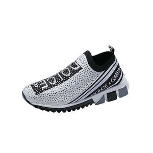 Dress Shoes Knitted shoes sneakers women trainers knit sneakers ladies slip-on sock shoes sparkly crystal zapatillas mujer casual T221012