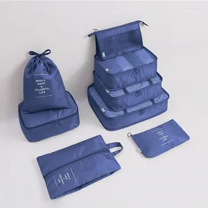 Depolama Çantaları 8pcs/Set Seyahat Bagtravel Çanta Bavul Giysileri Organizasyon İç çamaşırı ayakkabıları su geçirmez set