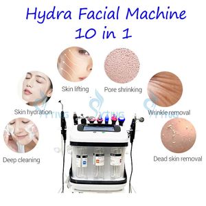 10 in 1 Microdermabrasion Machine Hydra Facial Hydra Dermabrasion Facial Care Skin Cleansing Aqua Peel RF Skin Tightening Wrinkle Removal