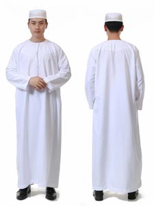 Etnik Giyim Panjabi Müslüman için Jabador Adam Robe Crewneck Erkekler Suudi Elbise Fas Kaftan Umman Dua Abaya Arapça Pakistan Djellaba