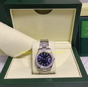 4 Style prawdziwe zdjęcie z pudełkiem zegarki średniej wielkości 36 mm 126234 damskie męskie ramki niebieskie tarcze 126233 Złota bransoletka Asia 2813 ruch automatyczny zegarek mechaniczny