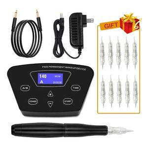 Tattoo Maschine Biomaser P300 Permanent Make-Up Rotary Stift Tatoo Kit Microblading Patrone Nadeln Power Gerät 231113