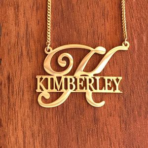 Pendant Necklaces Personalized Cuban Chain Big First Letter Name Jewelry Customized Nameplate Choker Necklace Women Men Party Gifs 231113